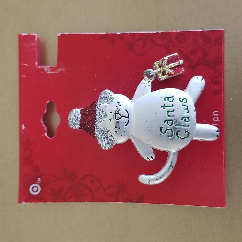 Christmas Cat Holiday Pin NEW